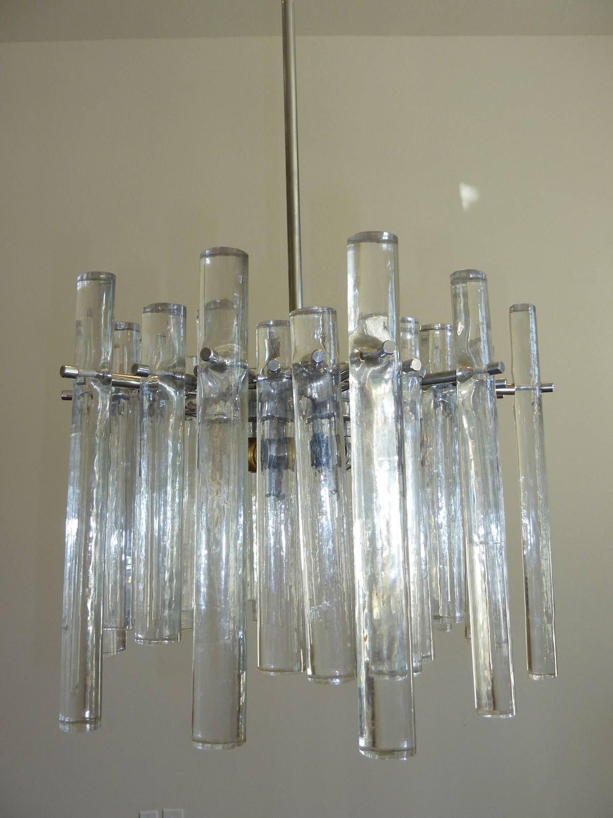 German Crystal Vintage Light Fixture Chandelier by Kinkeldey