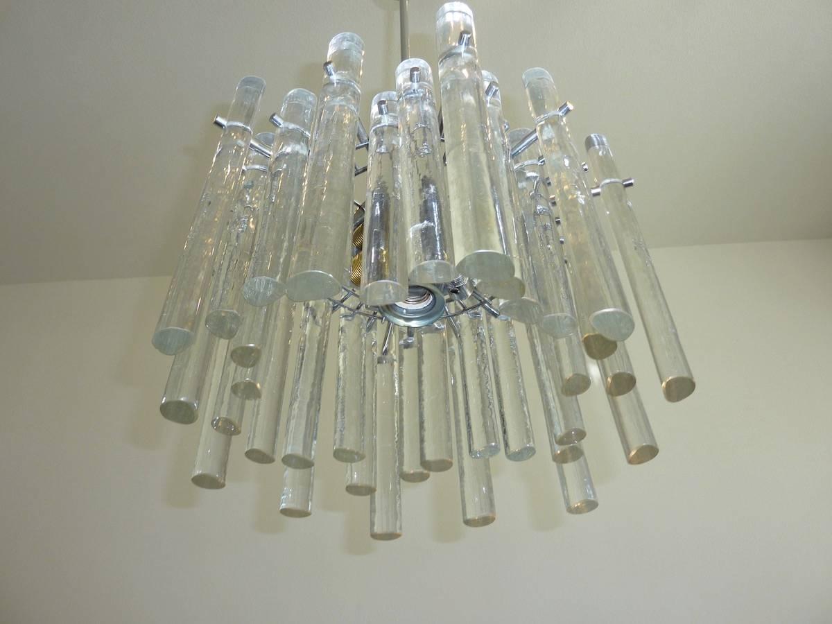 Glass Crystal Vintage Light Fixture Chandelier by Kinkeldey
