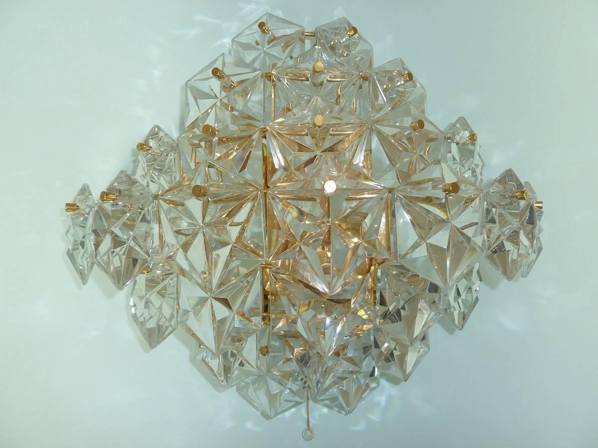 German Impressive Pair of Kinkeldey Crystal Sconces For Sale