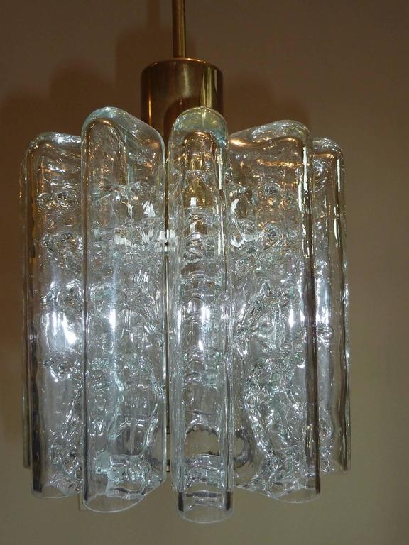 Pair of Doria Petit Organic Glass Tube Light Fixtures Pendants For Sale