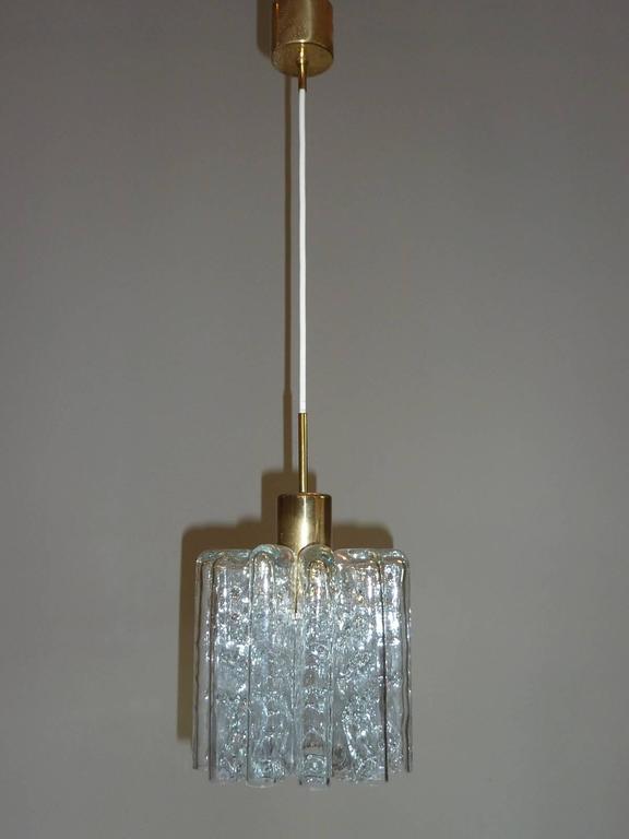 Pair of Doria Petit Organic Glass Tube Light Fixtures Pendants For Sale
