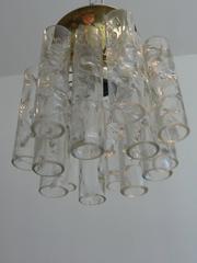 Petite Doria Glass Tube Flush Mount Chandelier