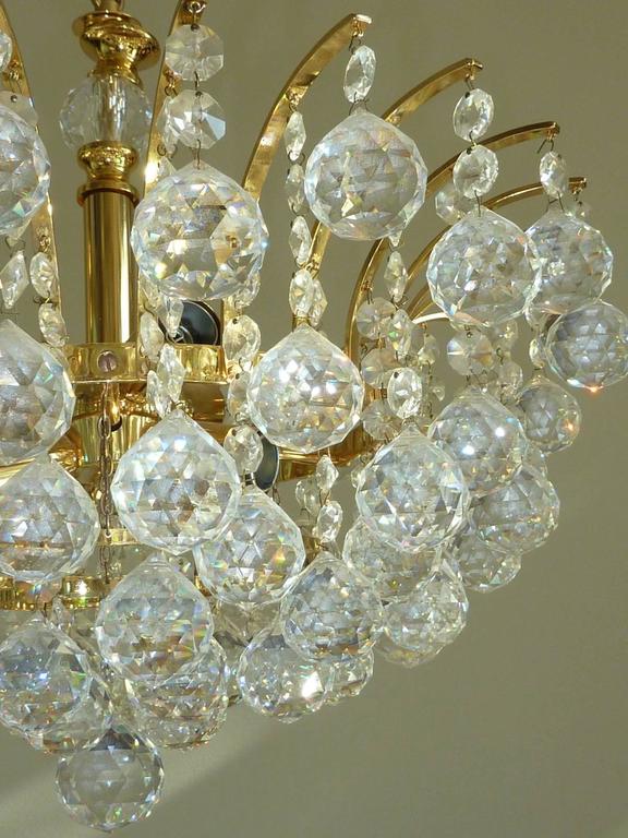 Vintage Crystal Ball Chandelier Attributed to Swarovski For Sale at 1stDibs