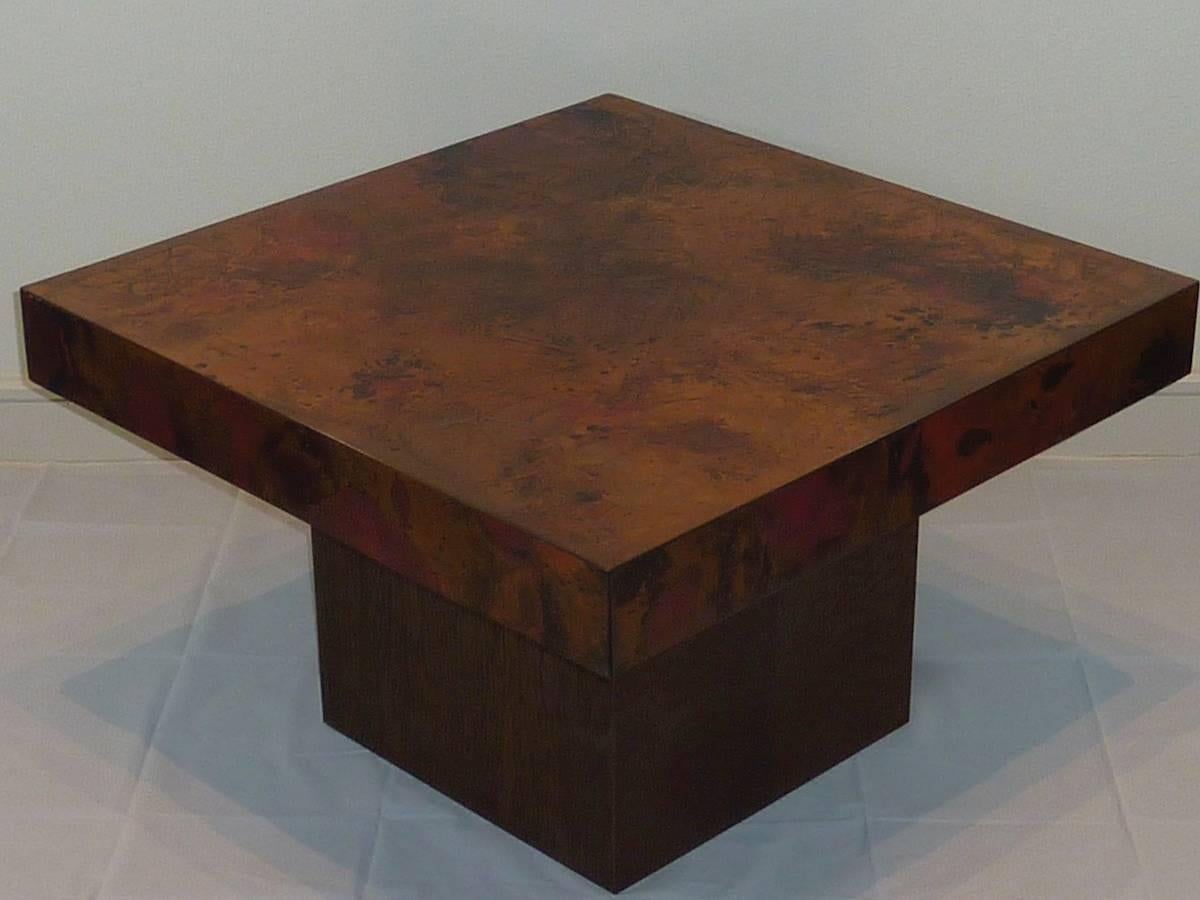 German Bernhard Rohne Signed Copper Coffee Table For Sale