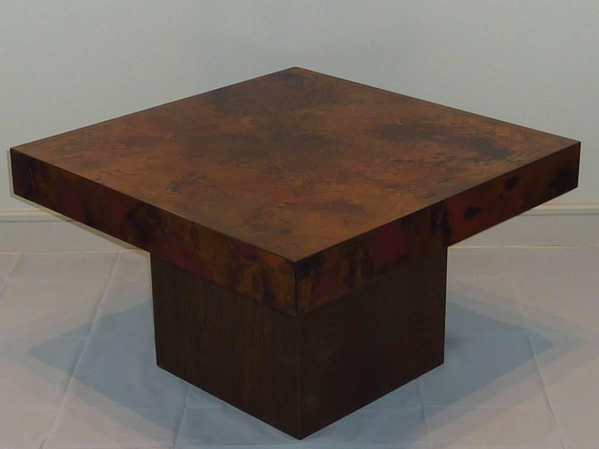 Bernhard Rohne Signed Copper Coffee Table In Fair Condition For Sale In Frisco, TX
