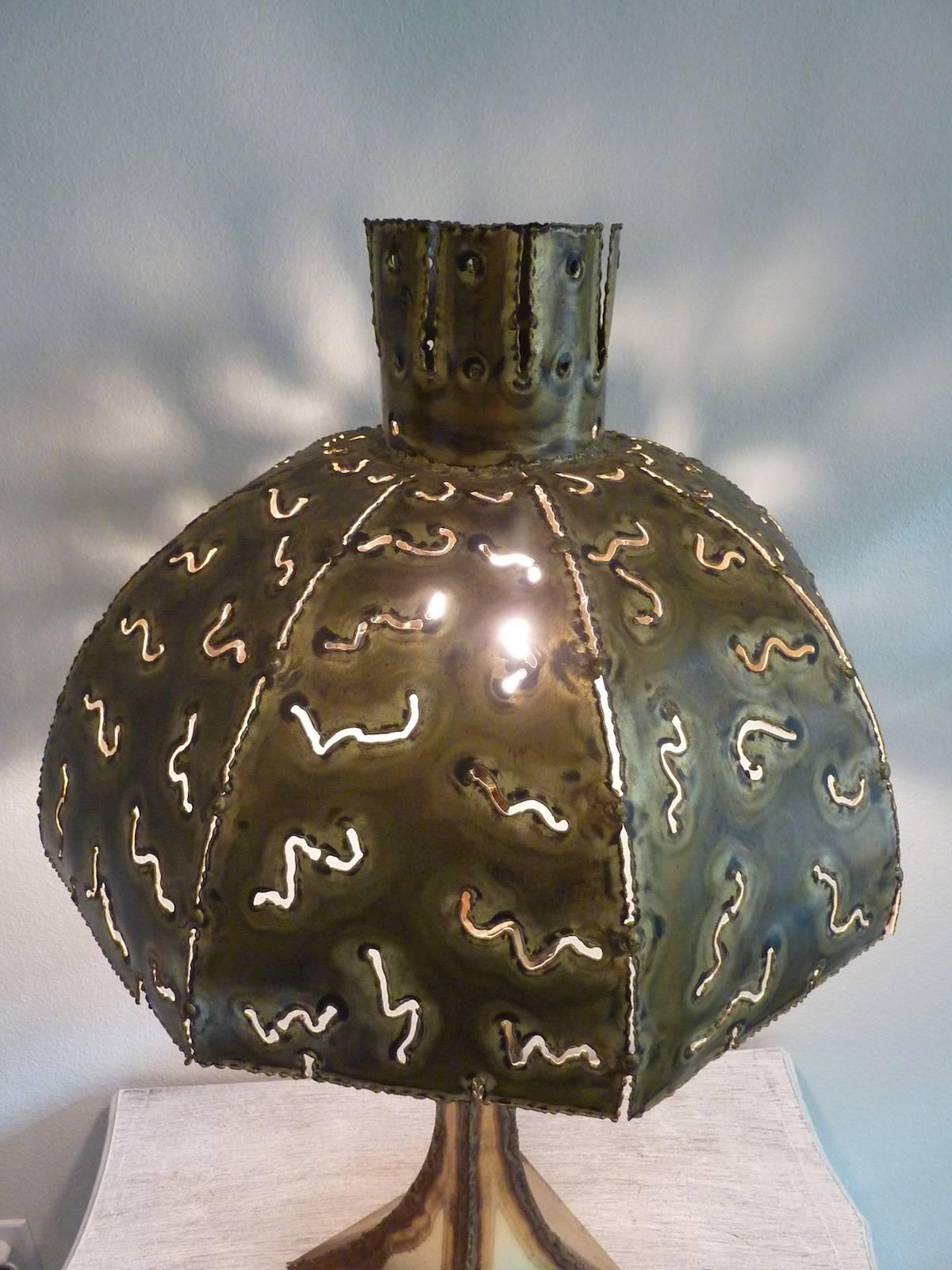 Mid-20th Century Tom Greene Style Brutalist Table Lamp For Sale