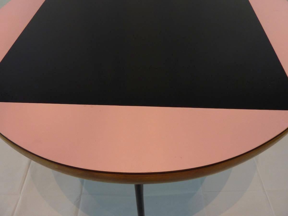 Pink and Black Mid-Century Rockabilly Dining Table In Good Condition In Frisco, TX