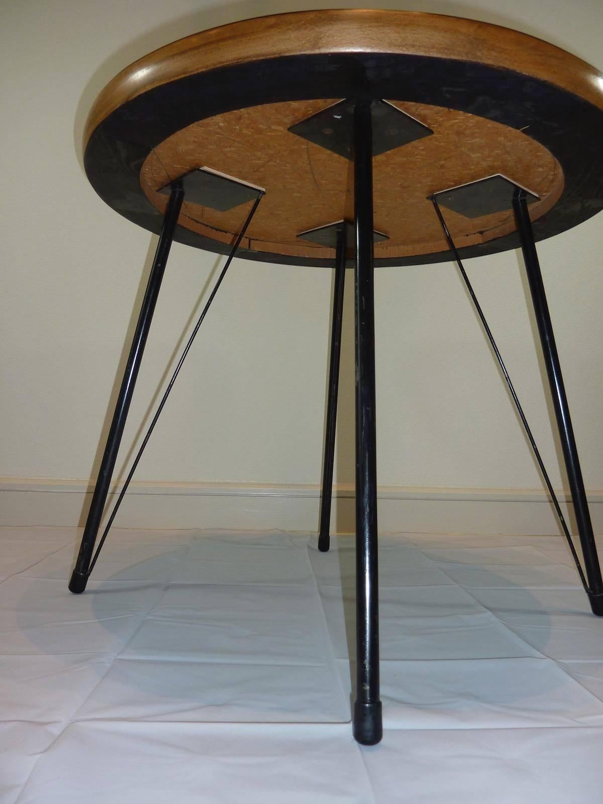 Metal Pink and Black Mid-Century Rockabilly Dining Table