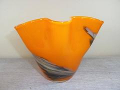 Italian Orange Fazzoletto Handkerchief Vase