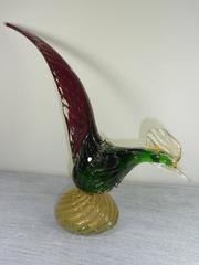 Vintage Mid-Century Murano Glass Pheasant Bird 1950's