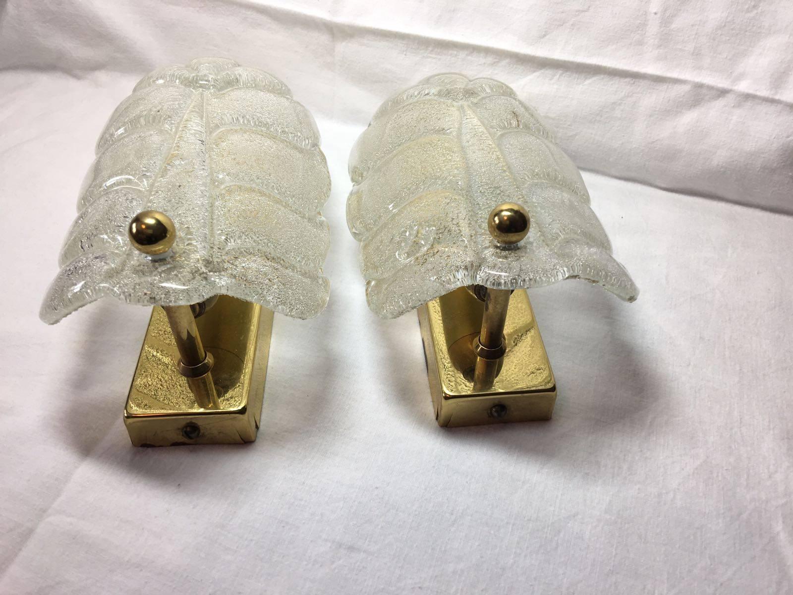 Swedish Pair of Hollywood Regency Style Sconces Attributed Carl Fagerlund, Sweden For Sale