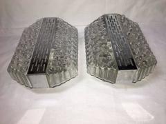 Pair of Mid-Century 1960s Bubble Chrome Glass Wall Sconces