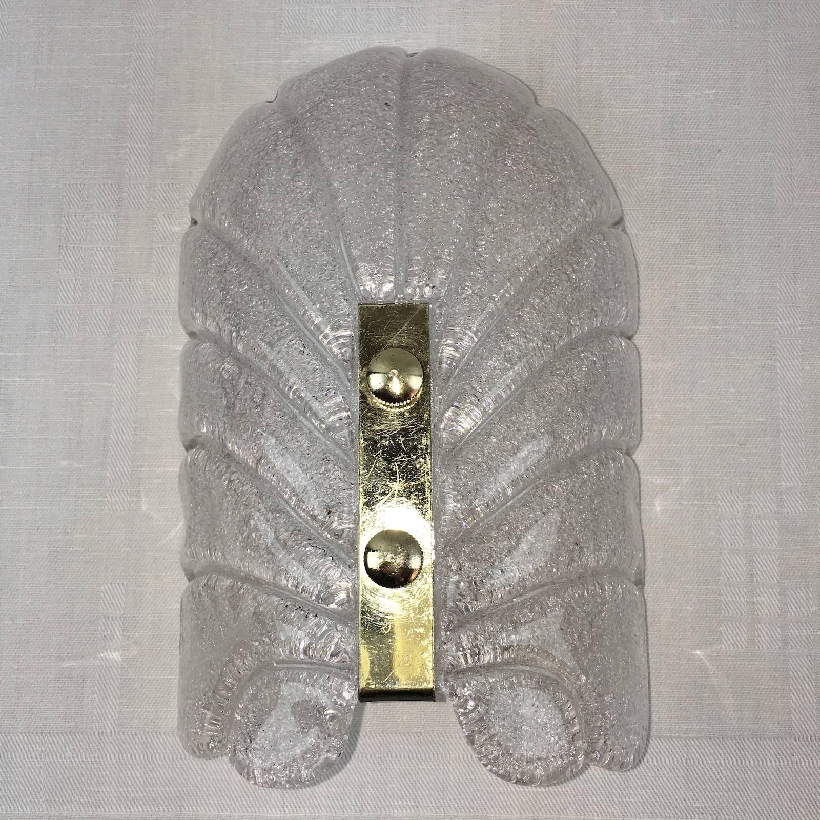 Hollywood Regency Pair of Calyx Form Modernist Murano Glass Sconces For Sale