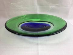 Large 1960s Italian Murano Glass Sommerso Fruit Bowl