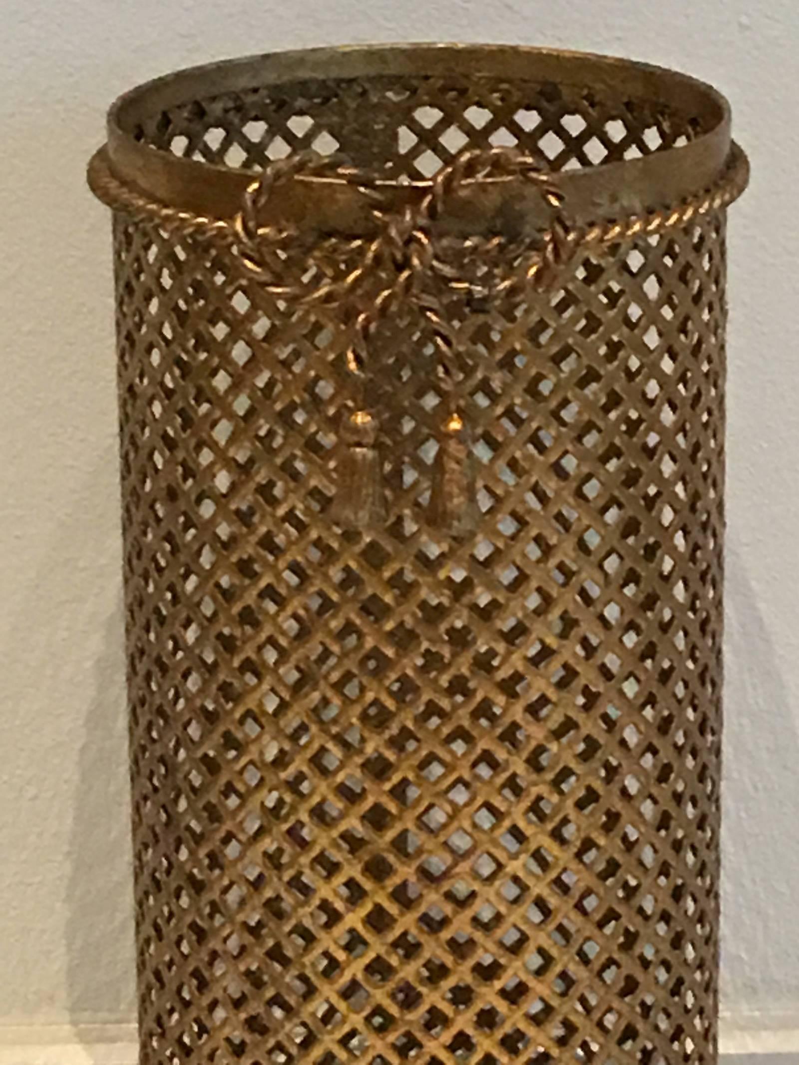 Italian Hollywood Regency Gilded Umbrella Stand by Li Puma Firenze, 1950s In Good Condition For Sale In Frisco, TX