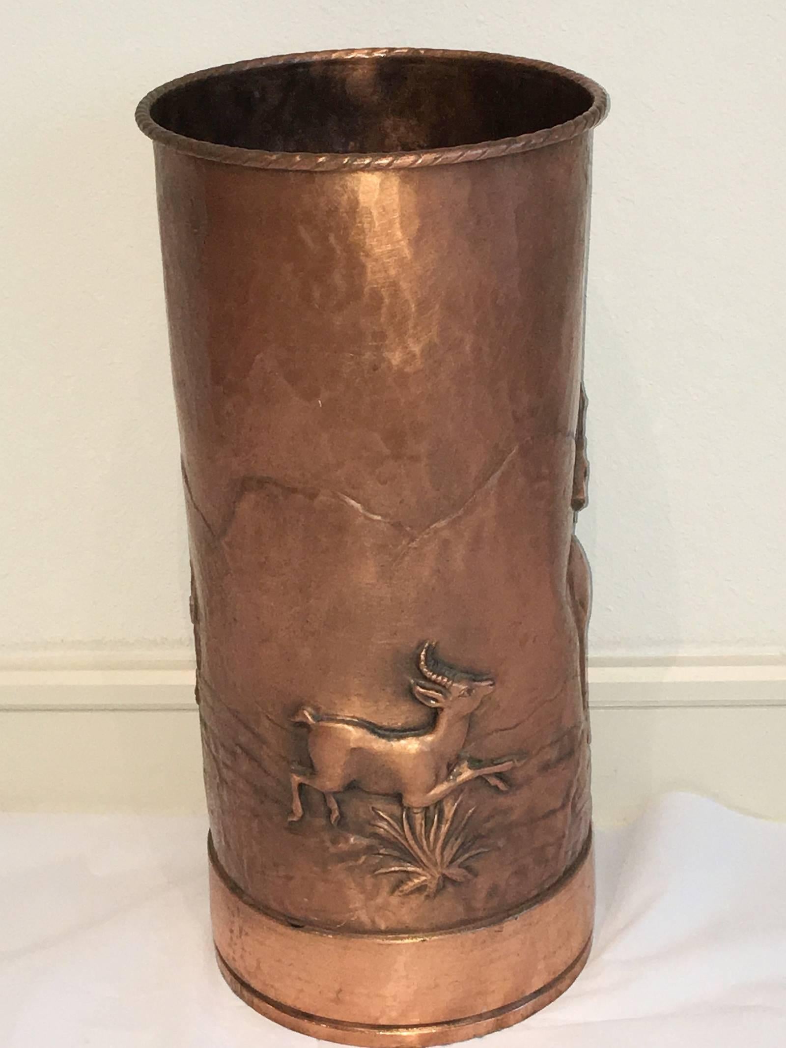 French Handmade Copper Umbrella Stand Diana Goddess of the Hunt
