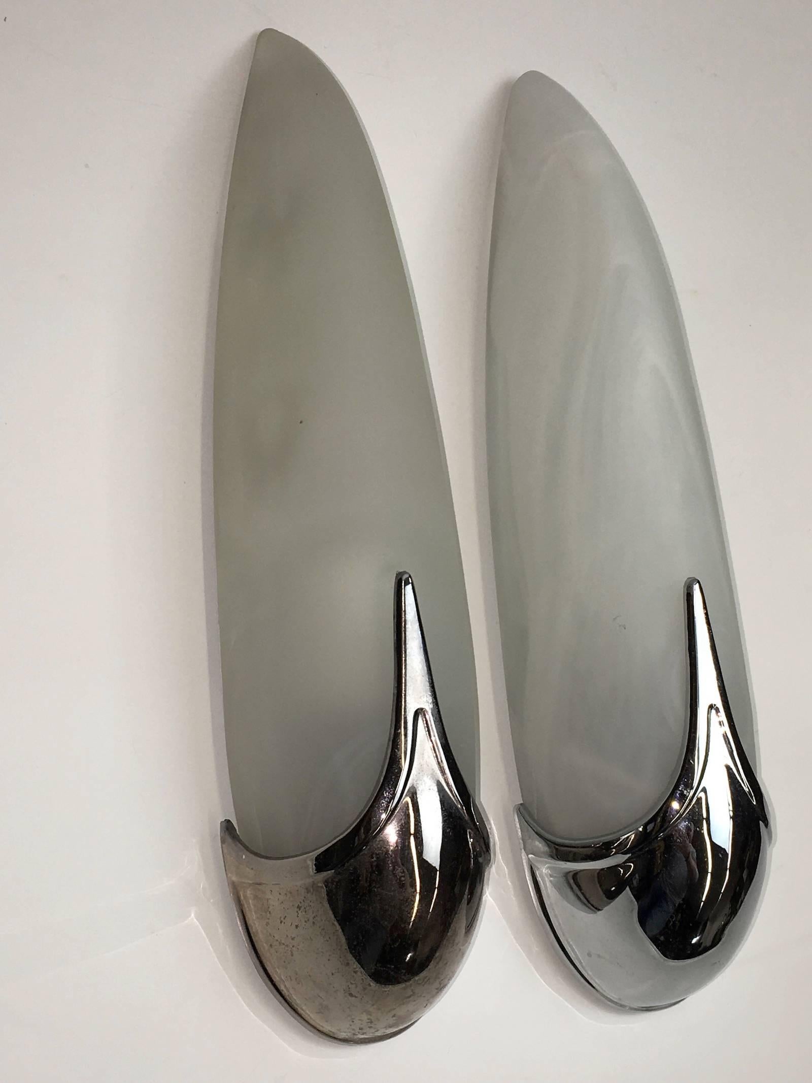 Vintage Pair of Art Deco Style Sconces, France In Good Condition In Frisco, TX