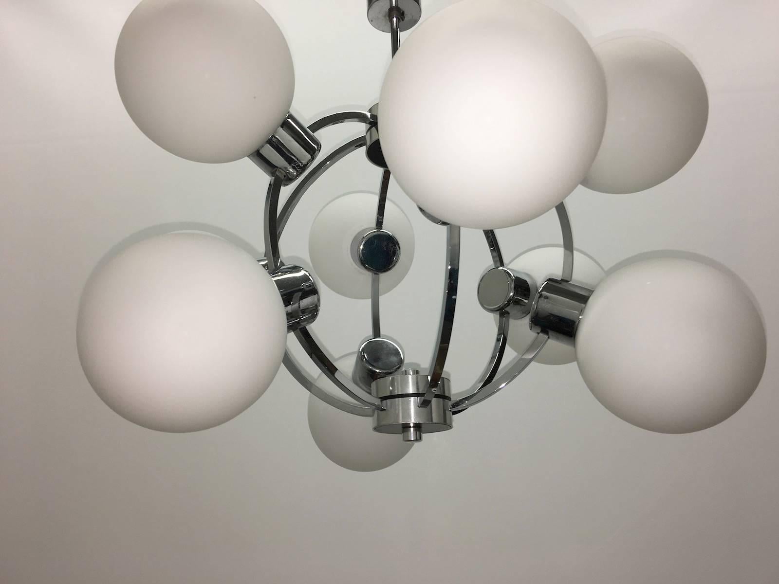 chrome ball chandelier