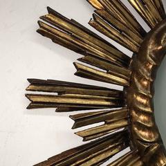 Exceptional Starburst Giltwood Mirror Vintage Italy by Moroder