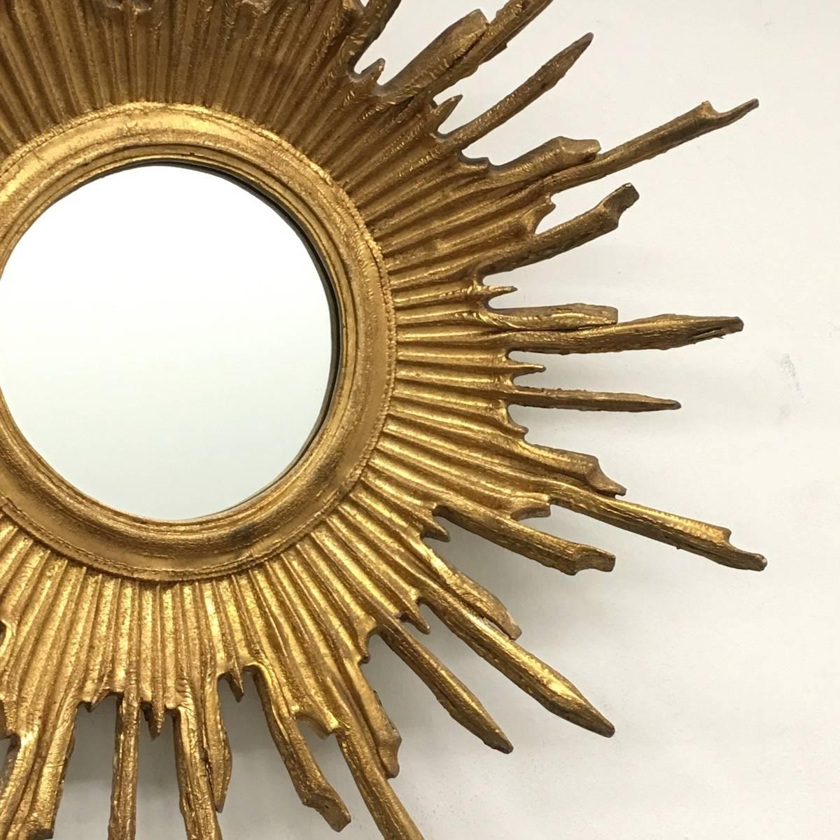 Gorgeous Exceptional French Starburst Mirror Vintage 1