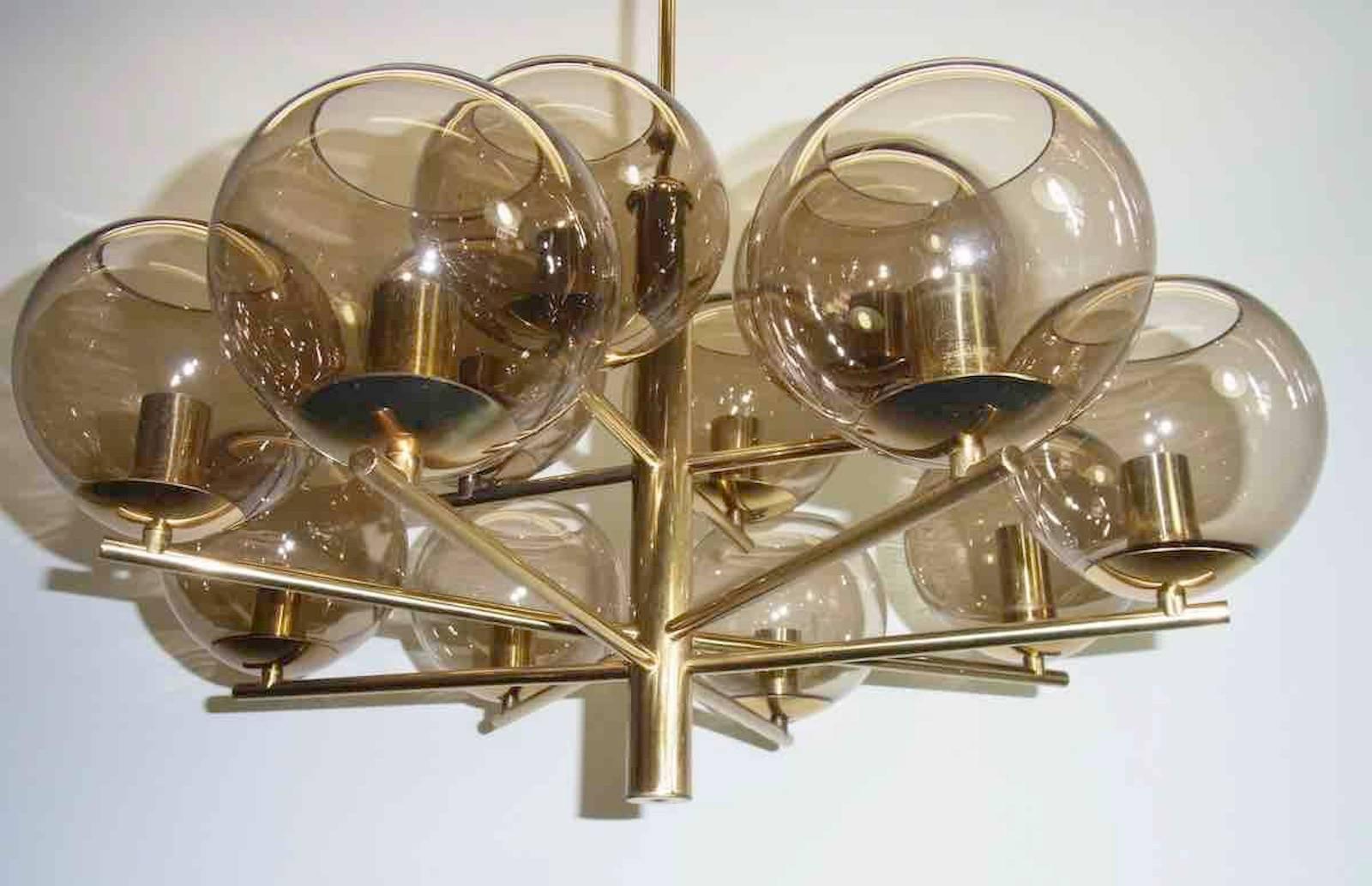 Late 20th Century Mid-Century Modernist Chandelier by Hans-Agne Jakobsson For Sale