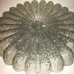 1960s Glass Flower Shape Flush Mount Chandelier