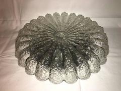 1960s Glass Flower Shape Flush Mount Chandelier