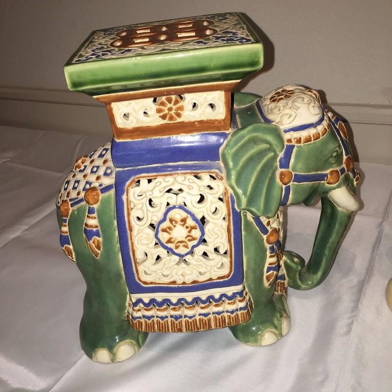 Lot of Three Elephant Plant Stands, Flower Pot Stand Garden Stool at