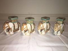 Lot of Four Elephant Bookends, Plant Stands, Flower Pot Stand