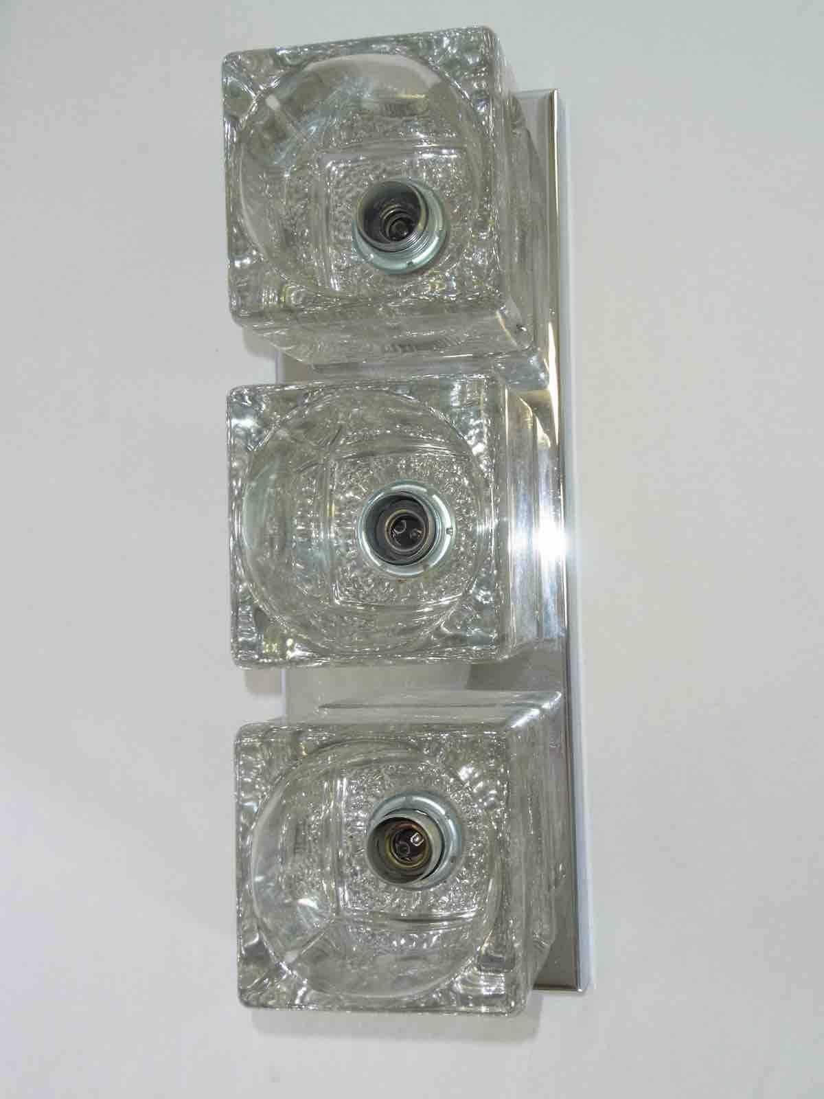 German Cubic Wall Light or Flush Mount by Peill & Putzler For Sale