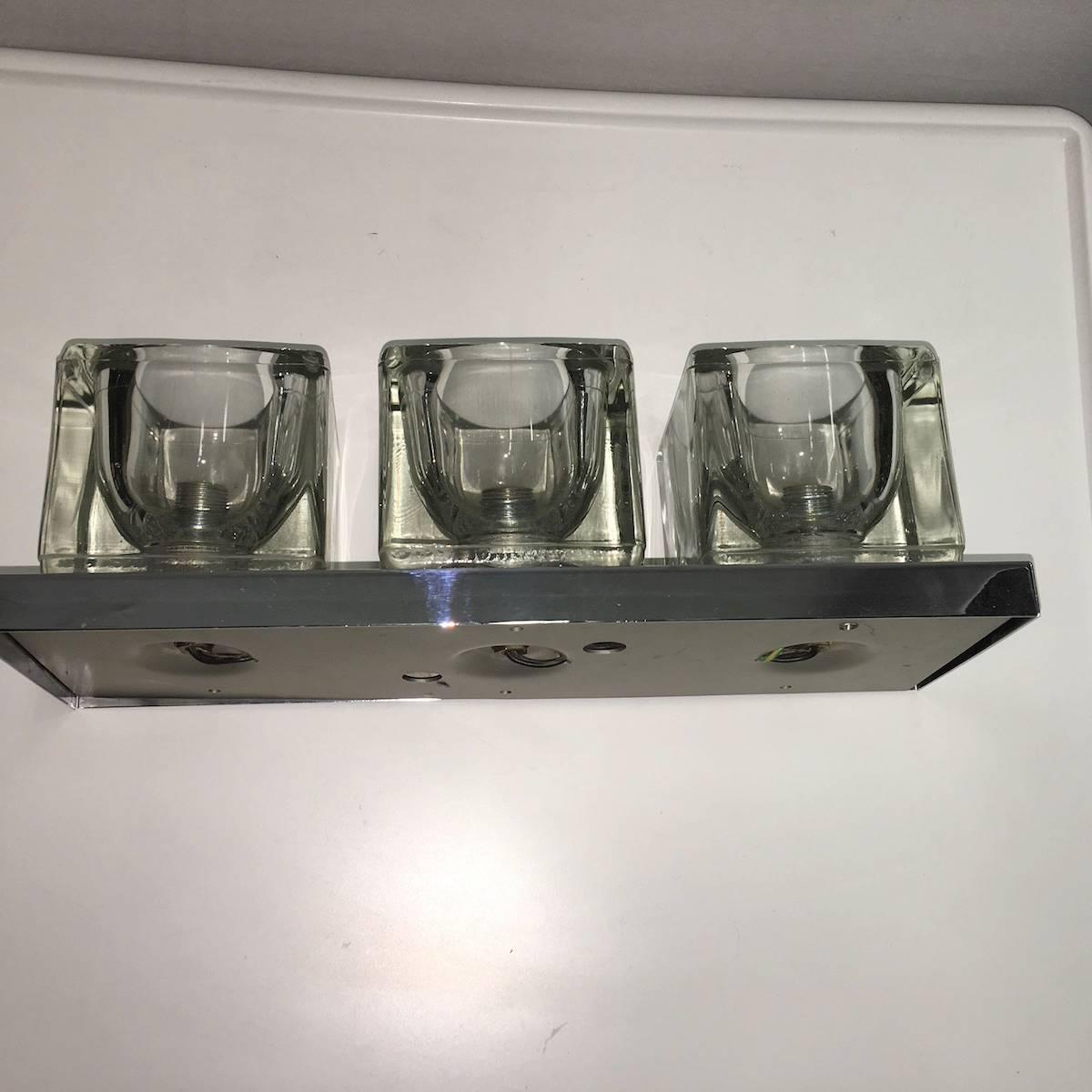 Metal Cubic Wall Light or Flush Mount by Peill & Putzler For Sale