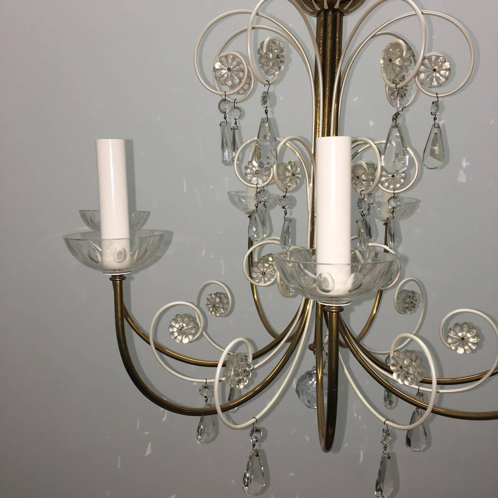 Beautiful Austrian Stejnar Style Chandelier, 1950s In Good Condition For Sale In Frisco, TX