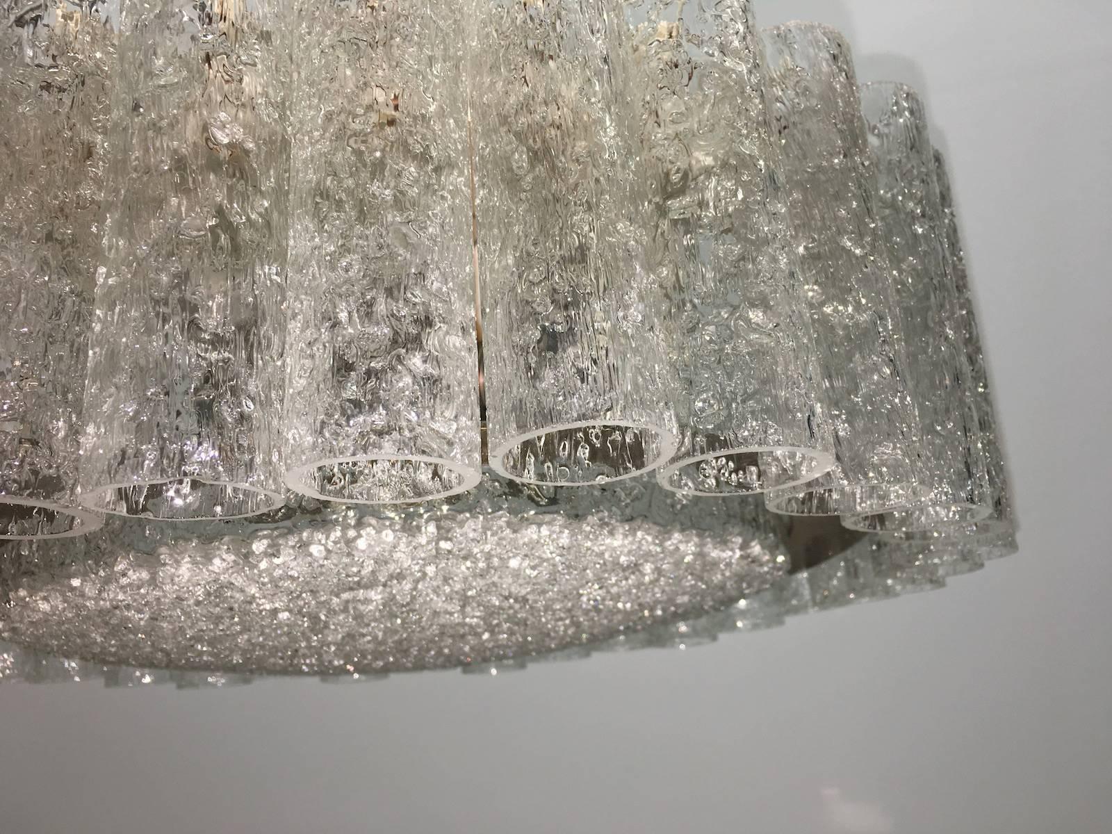 Doria Leuchten Glass Tube Flush Mount In Good Condition For Sale In Frisco, TX