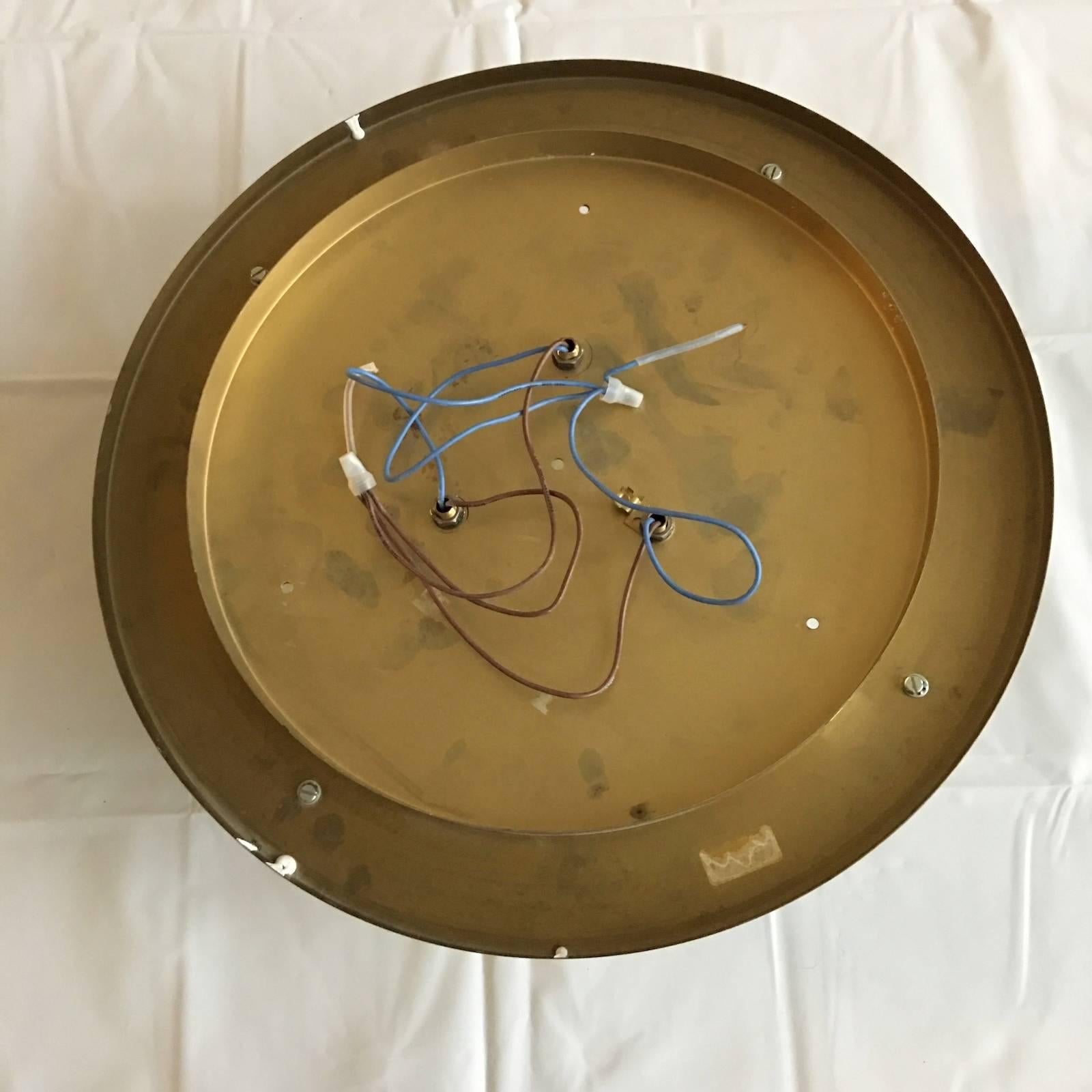 Mid-Century Italy Round Murano Glass Flush Mount In Good Condition In Frisco, TX