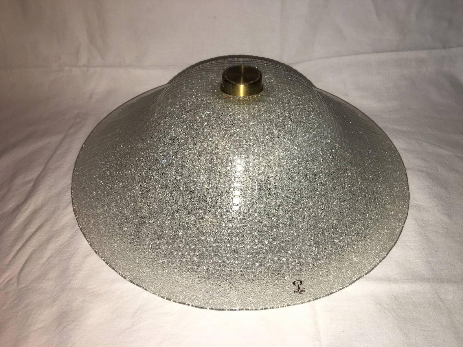 German Peill and Putzler Flush Mount Ceiling Lamp in Koch and Lowy Style For Sale