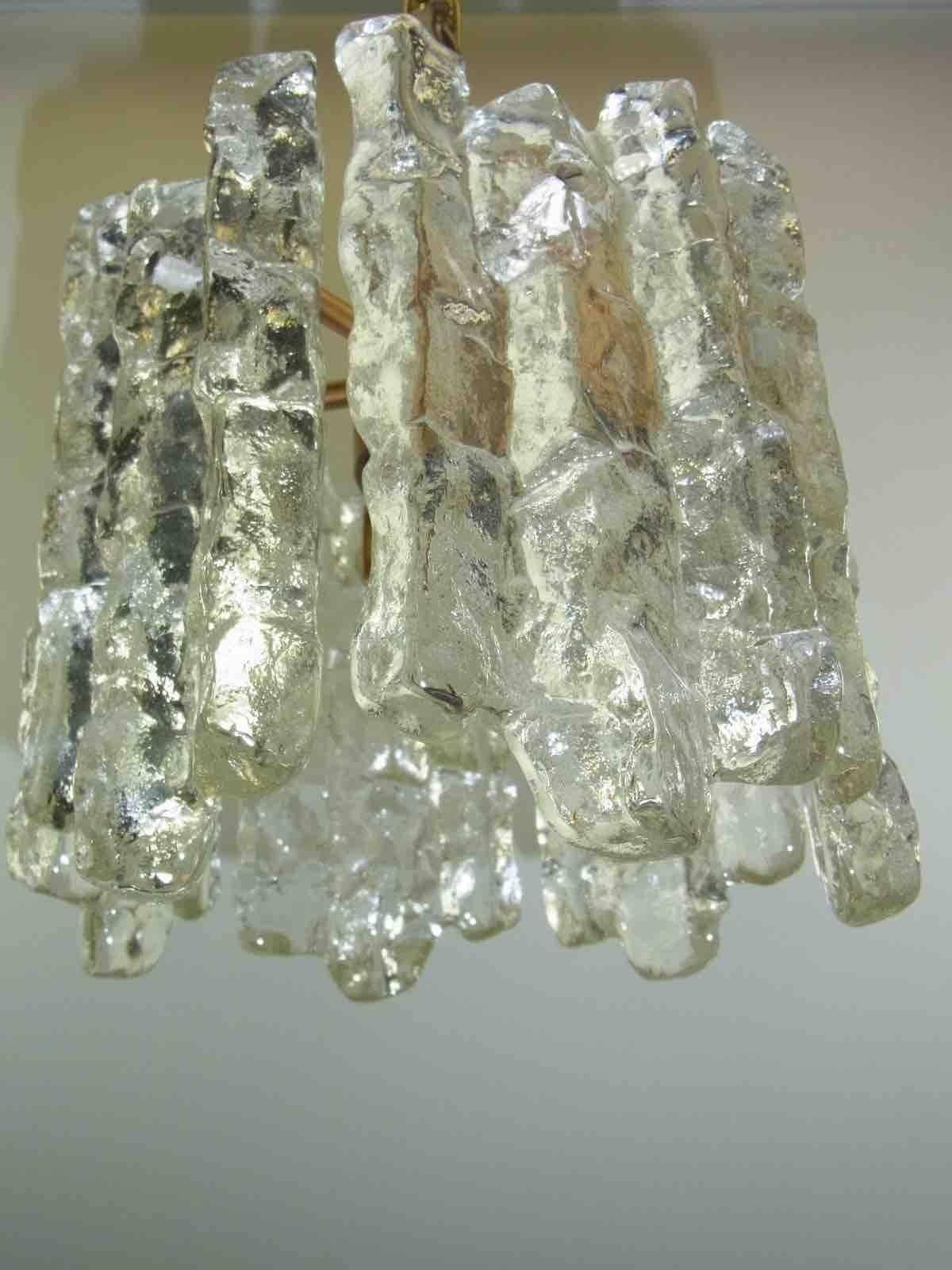 Metal Kalmar Ice Block Glass Chandelier Pendant Brass Hardware