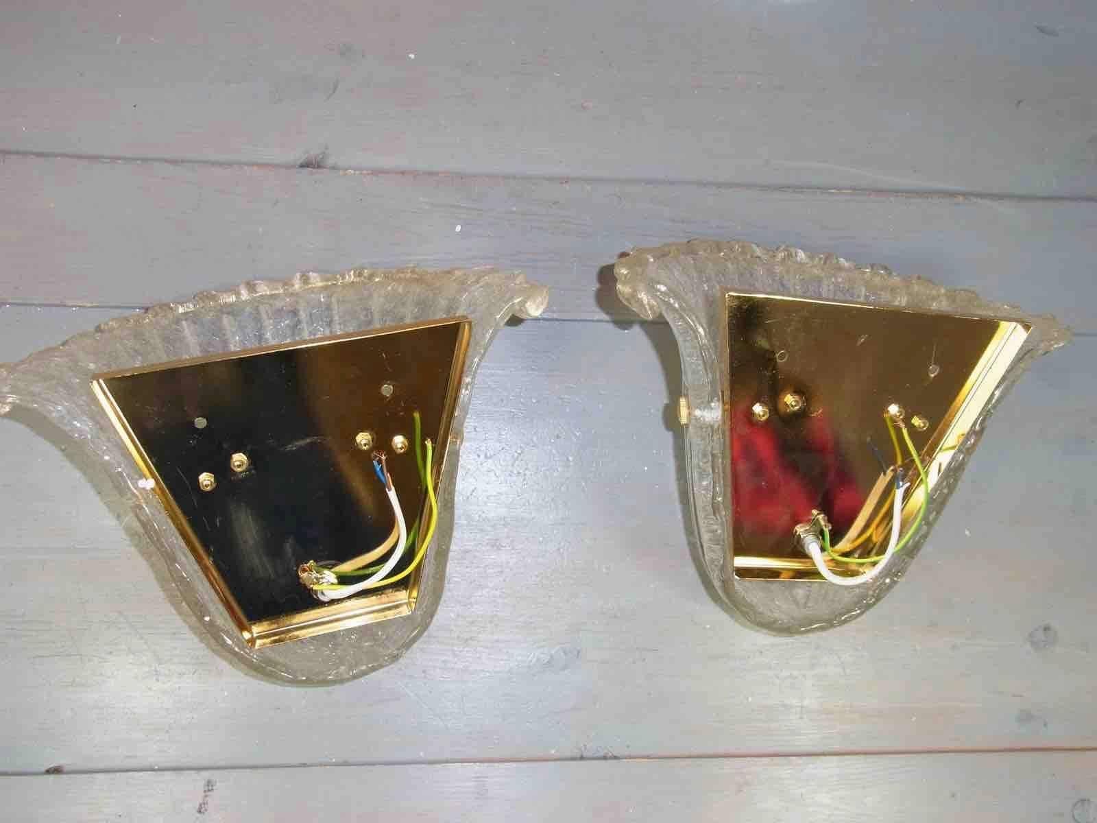 Late 20th Century Two Pair of Shell Sconces Attributed to Barovier e Toso For Sale