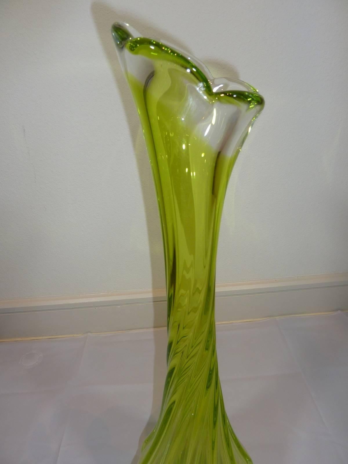 vintage glass floor vase