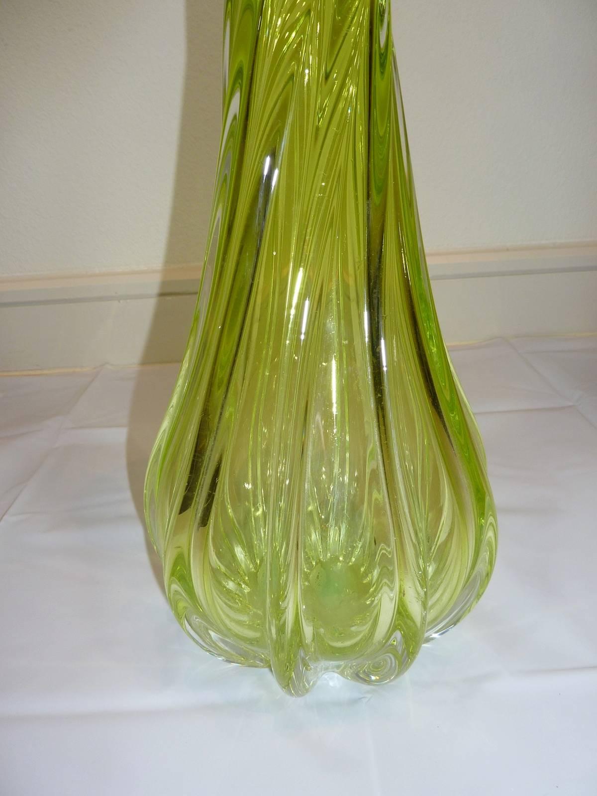 green floor vase