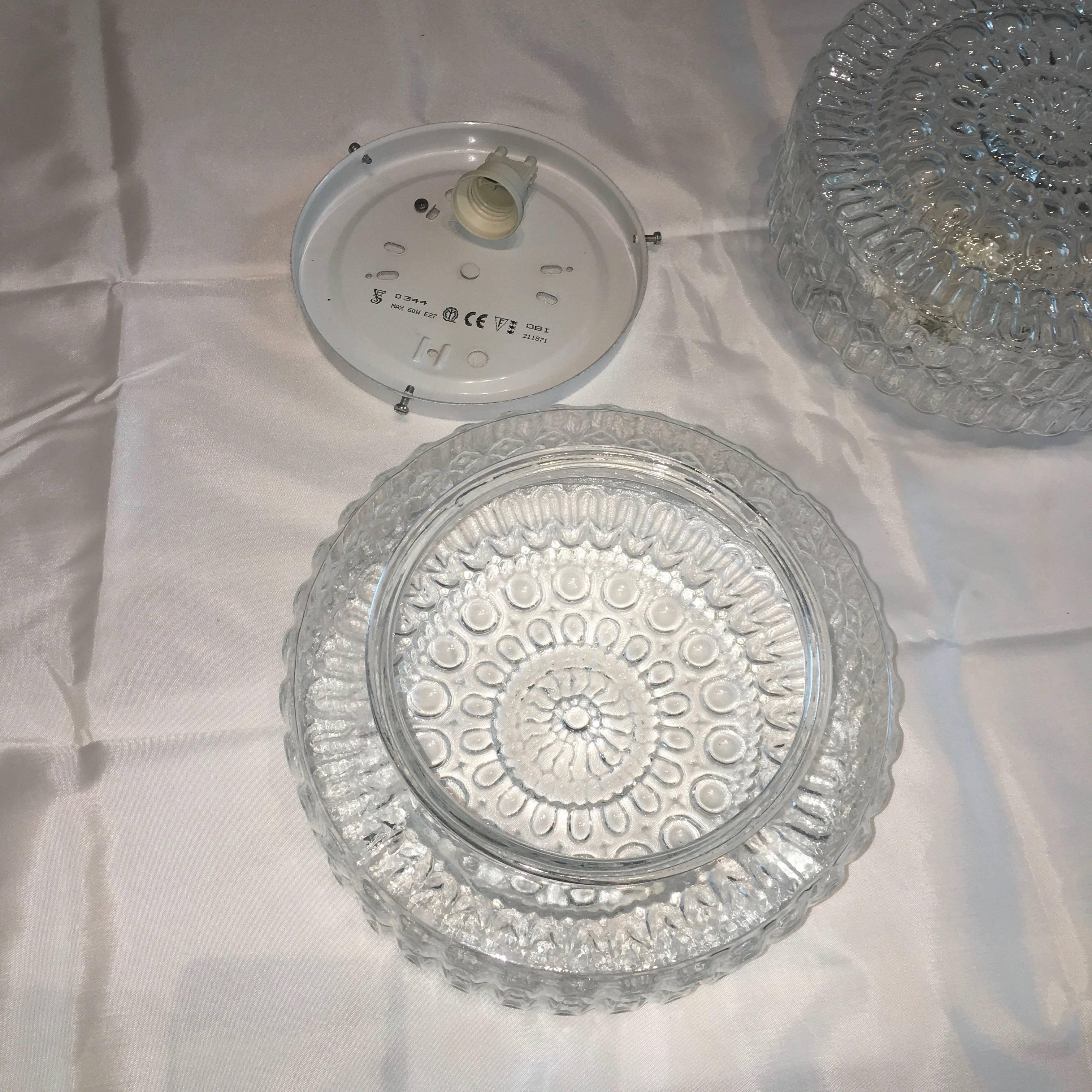 Pair of Pastille Pattern Limburg Style Flush Mount In Good Condition For Sale In Frisco, TX