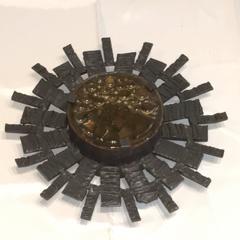 Brutalist Mid-Century Starburst Sunburst Flush Mount or Sconce