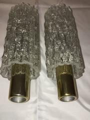 Pair of German Doria Glass Tube Sconces