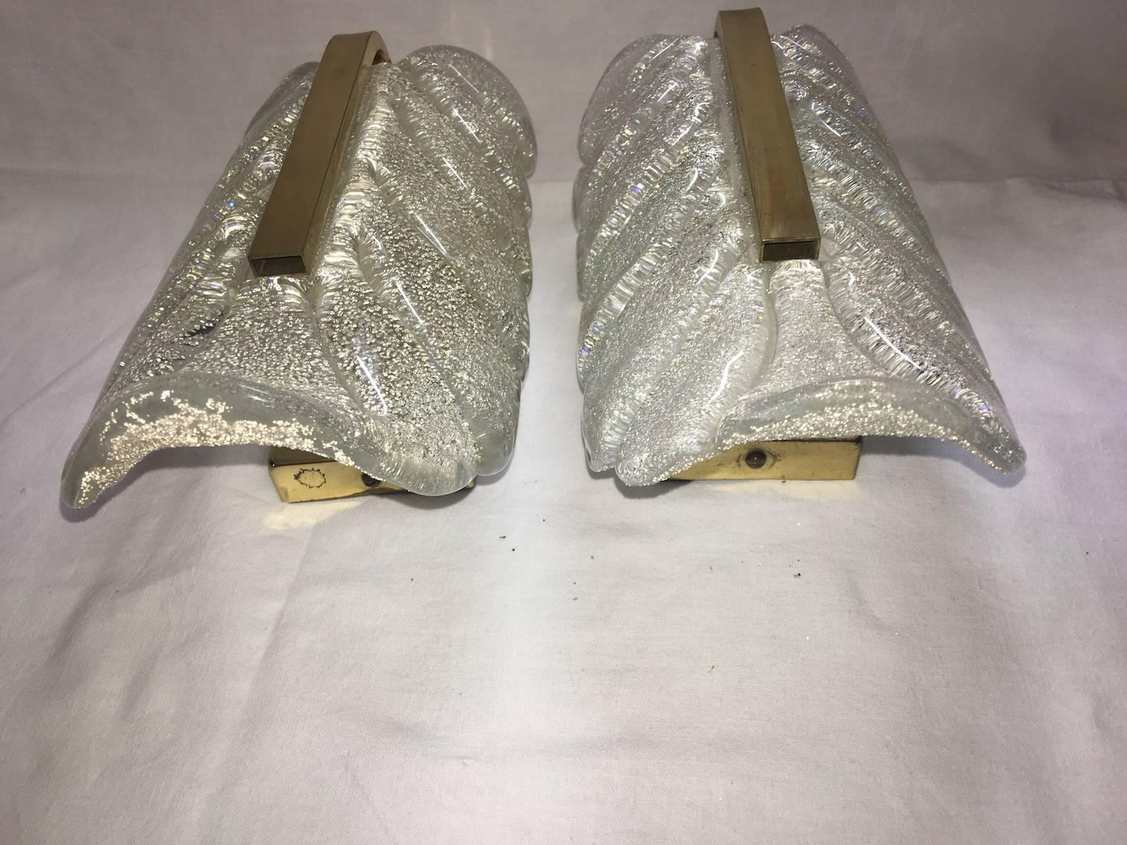 Swedish Pair of Hollywood Regency Style Sconces Attributed to Carl Fagerlund, Sweden For Sale