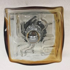 Kaiser Sconce or Ceiling Fixture Flush Mount Murano Glass from '60s