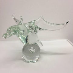 Licio Zanetti Exquisite Signed Murano Handblown Glass Dove Sculpture 70's Italy