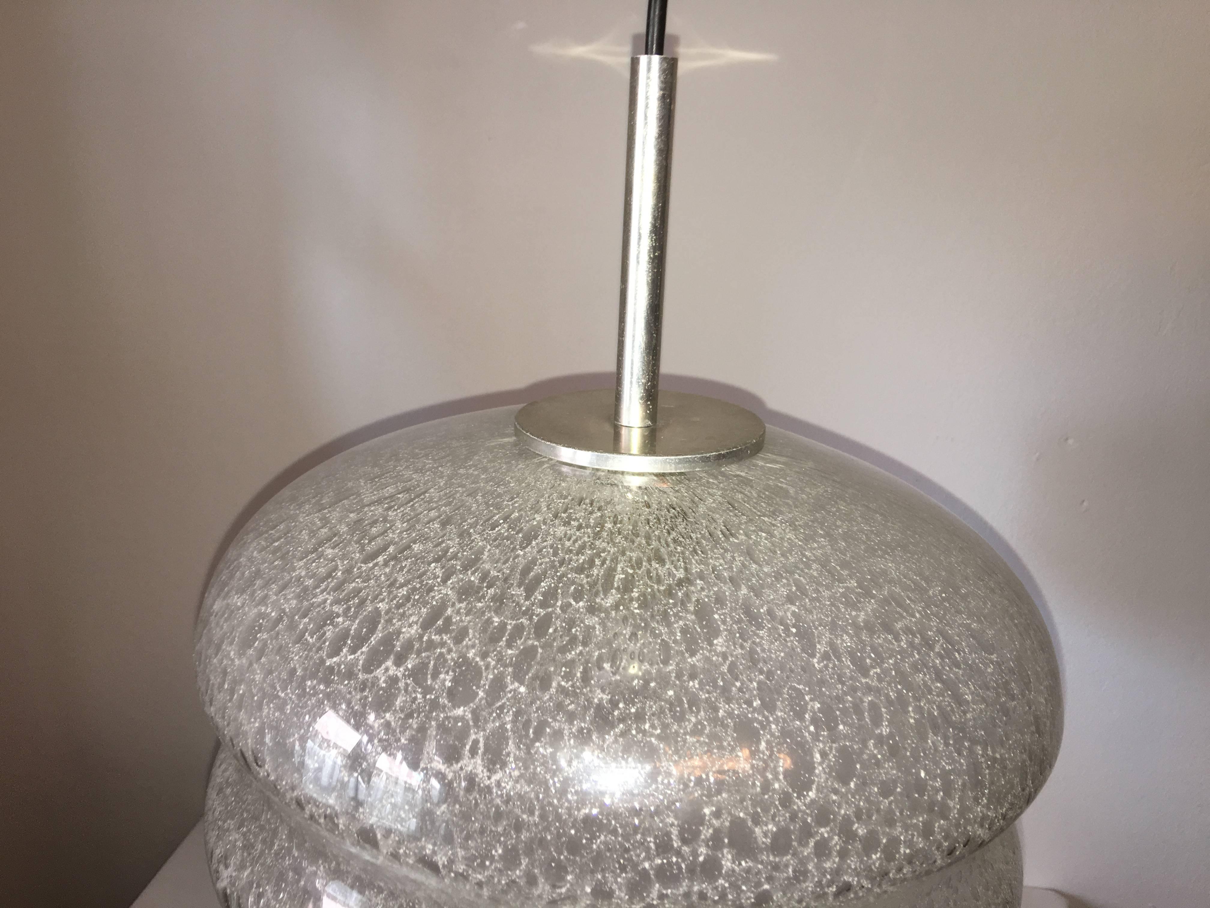 Air Bubble Glass Pendant Chandelier 1960s by Doria Leuchten In Good Condition For Sale In Frisco, TX