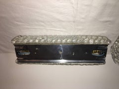 Pair of Mid-Century 1960s Ice Glass Wall Lamp Vanity Sconces