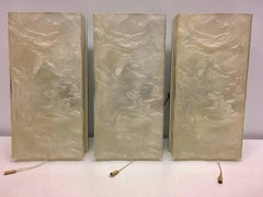 Three Lucite Ice Block Glass Sconces Vintage German Mersch Design