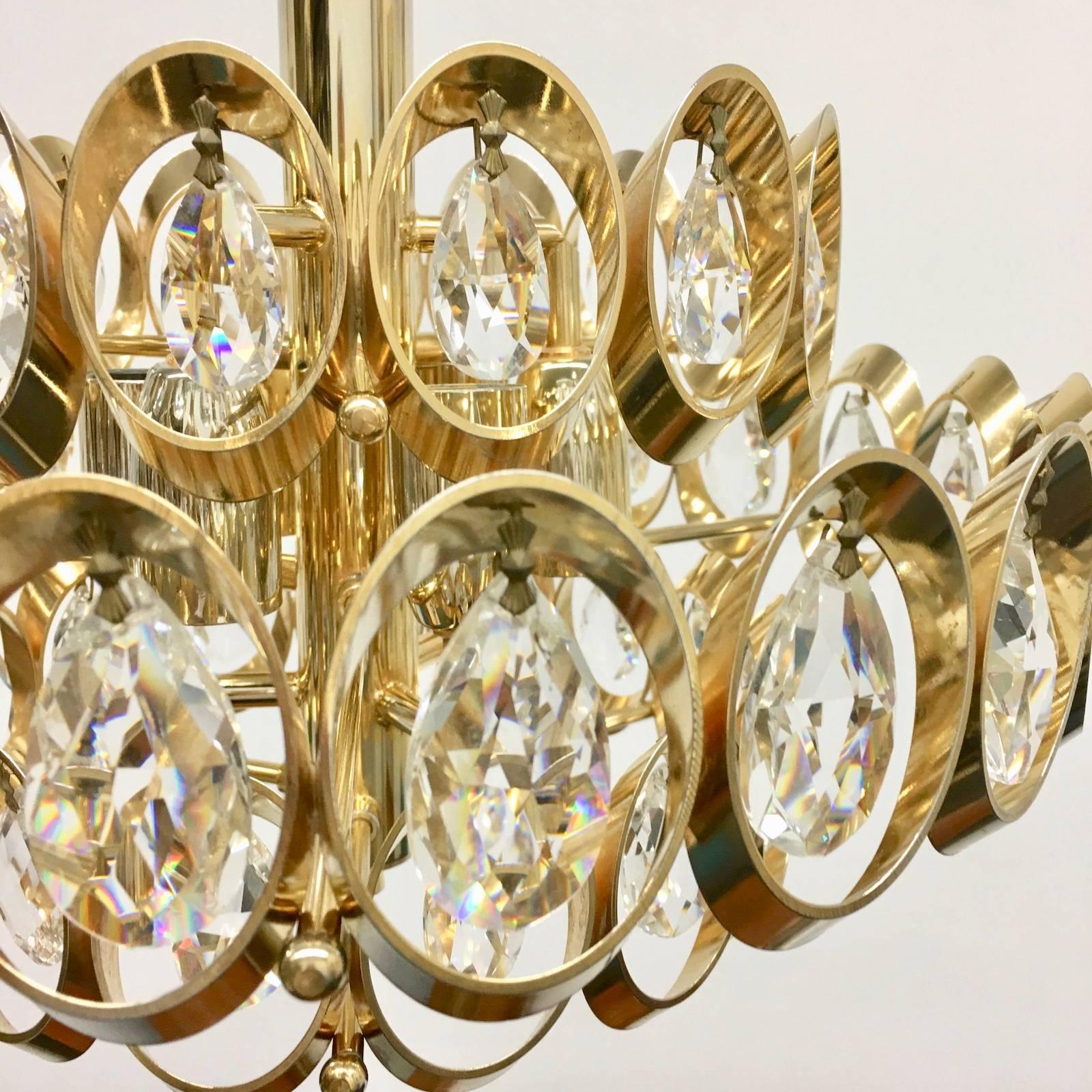 Crystal Chandelier by Palwa Leuchten, Germany, Midcentury In Good Condition In Frisco, TX