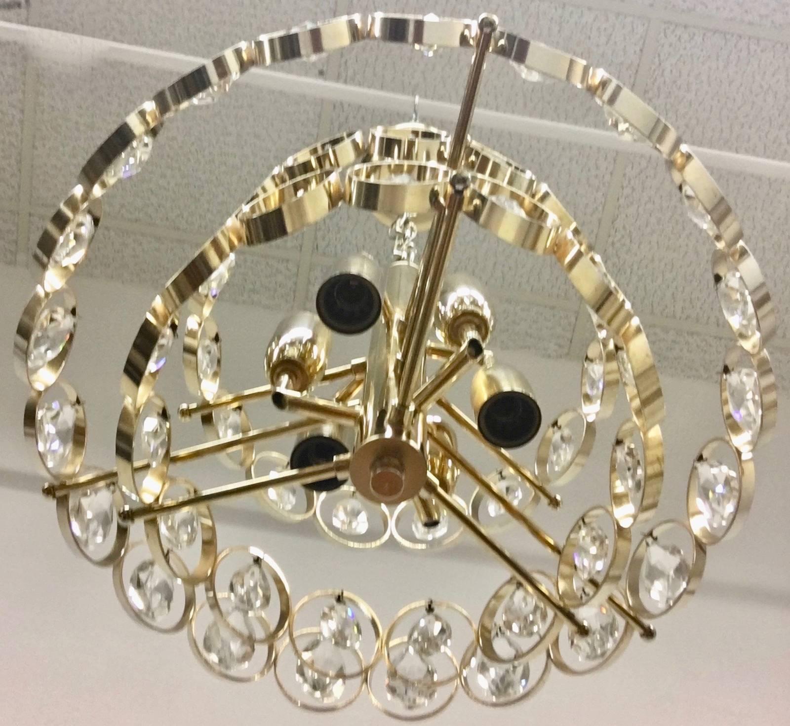 Late 20th Century Crystal Chandelier by Palwa Leuchten, Germany, Midcentury
